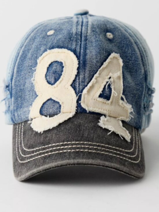 Free People Accessories - NWT Free People Hollie Varsity Denim Baseball Hat